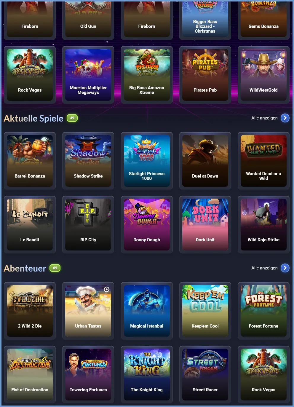 DiscoWin Casino Spielangebot und Ludothek mit großer Auswahl an Slots und Casino Spielen
